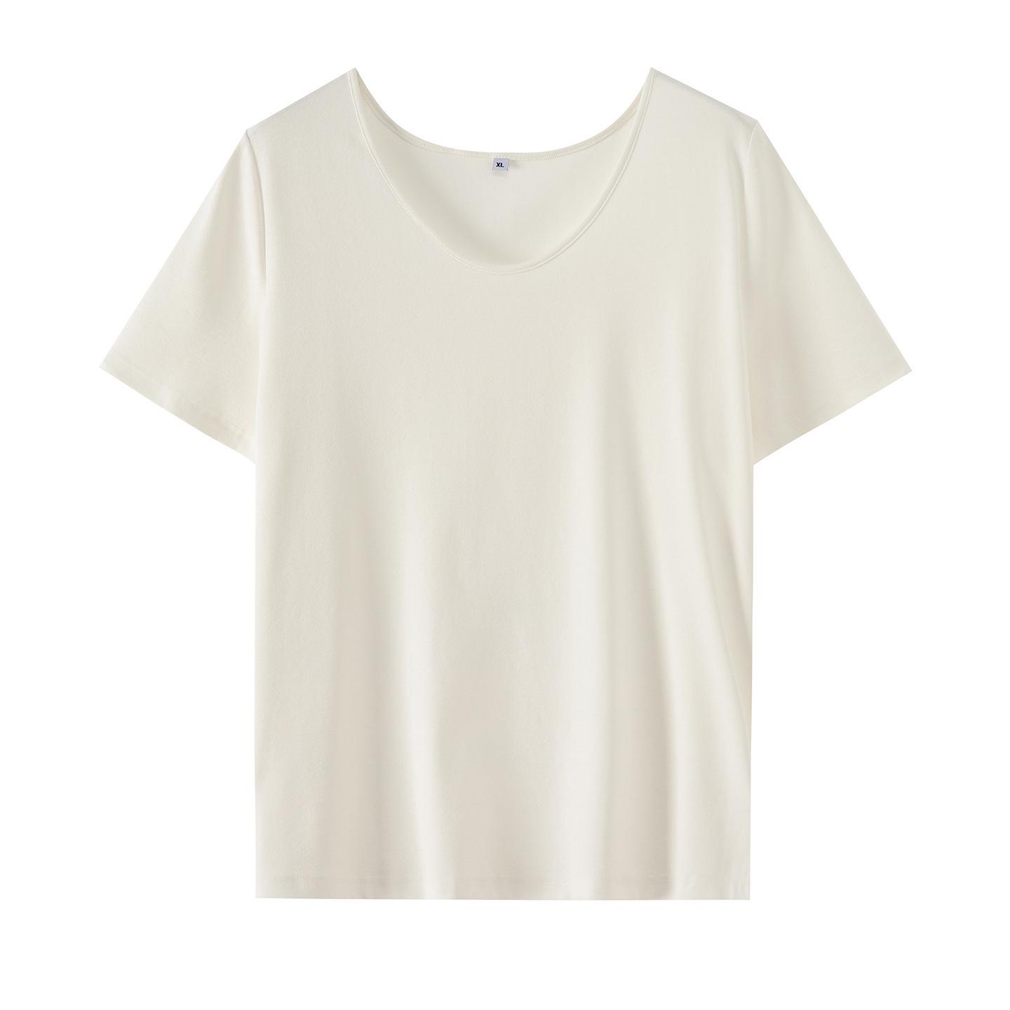 

Plus Size Women s Tencel V-Neck Short Sleeve T-shirt - 2026 Summer Collection 2XL (75-85 kg) грязно-белый