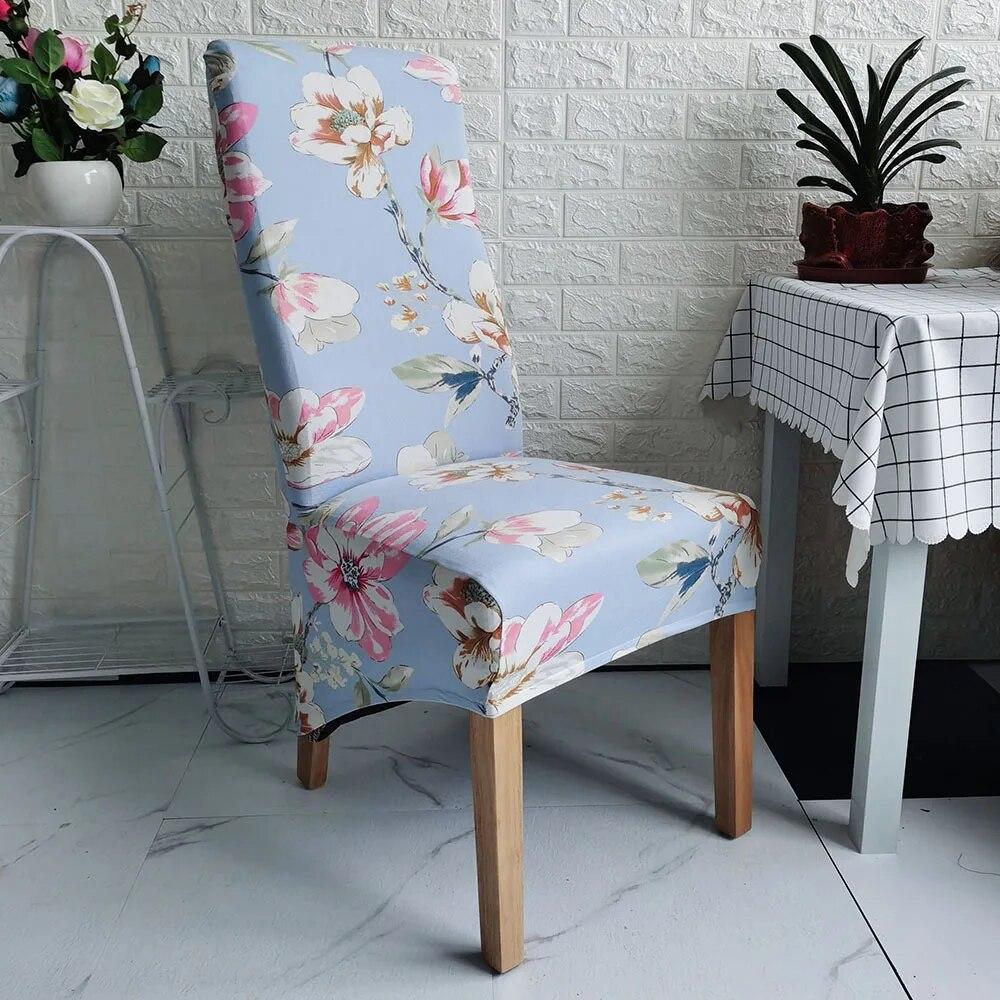 Printed King Back Chair Cover Stretch Large XL Size Chair Covers for Dining Room Home Hotel Banquet Decor Long Seat Protectors