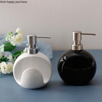 Ceramic Lotion Bottle Soap Dispenser Dual Purpose Bottle Sponge Seat Hand Sanitizer Bottle Bathroom Supplies Home Accessories