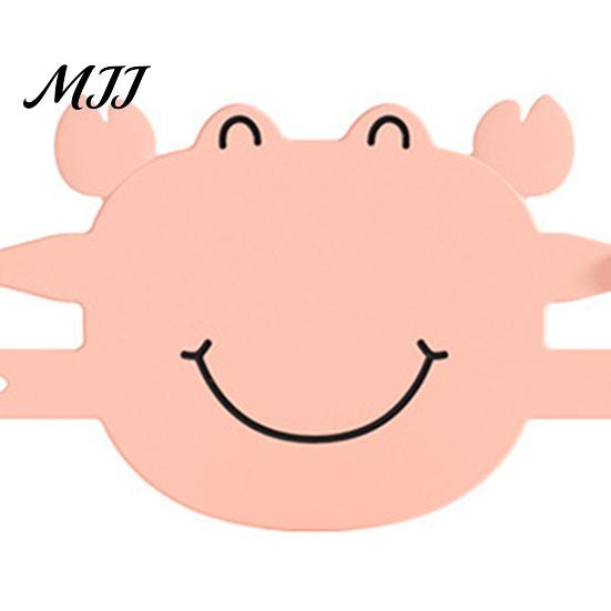 Impact Absorbing Pad Silicone Door Latch Silencer, 5-Position Adjustable Lock Buffer Cover, Cartoon Flexible Guard Crab Soft Slam Stopper for Bedroom