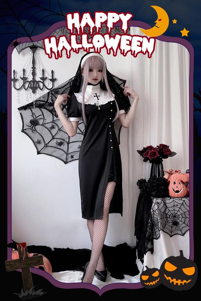 Sexy Nun Halloween Sister Set [Cedar Eight] Costume, Costume, Cosplay, 3-piece (L)