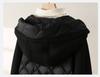 Hooded double zipper down jacket for women in winter 2025, fashionable, loose, versatile, casual, medium to long length with added fleece jacket