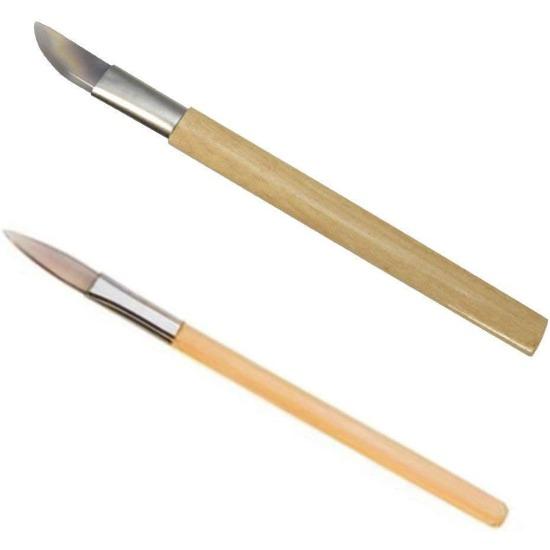 1–6 Stück Achatmesser, Achatpoliermesser, Poliermesser mit Bambusgriff, Schmuckherstellungswerkzeuge, verschiedene Spezifikationen