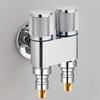 Universal Interface Double Outlet Valve Stainless Steel Faucet Flow Quick Control Hand Double Switch Three Way Water Valve