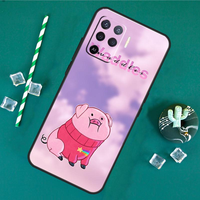 Cartoon Pig Case For Oppo A80 A40 A60 A16 A76 A96 A91 A15 A17 A74 A94 A54 A57S A18 A38 A58 A78 A98 Cover