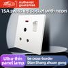 Bulk Price Popular In South Africa & India Standard Plugs  Socket 15A Electric Socket With Neon Wall Switches Socket