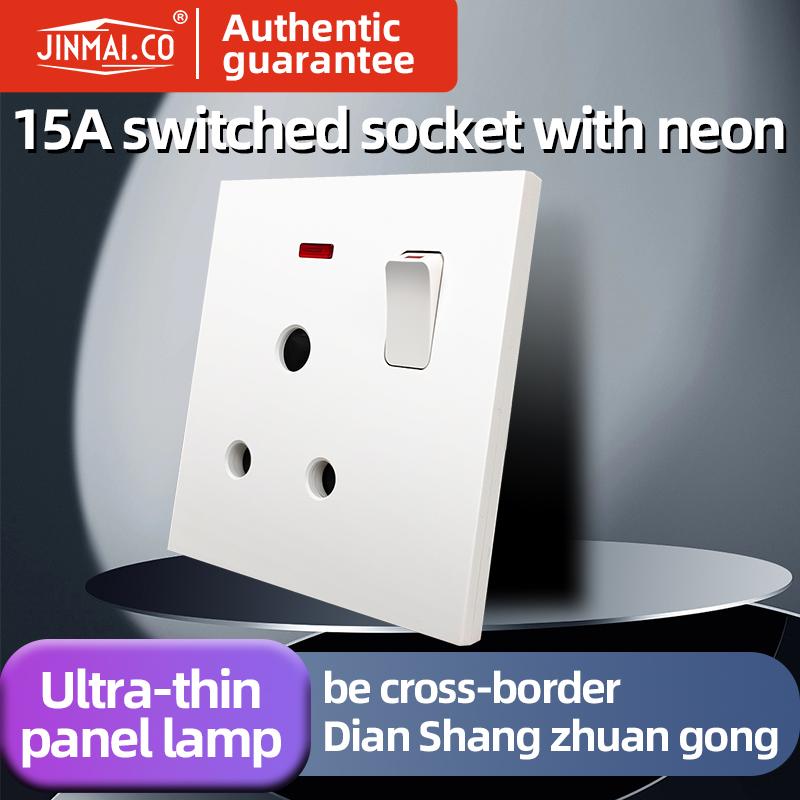 Bulk Price Popular In South Africa & India Standard Plugs Socket 15A Electric Socket With Neon Wall Switches Socket