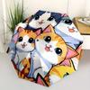 1pc Cute Cats Automatic Opening/Closing Folding Umbrella with 55 Ribs, Plastic Handle, Windproof Portable Sunshade Umbrella y250726095