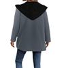 Women S Casual Hooded Cardigan Sweatshirt Color Block Autumn