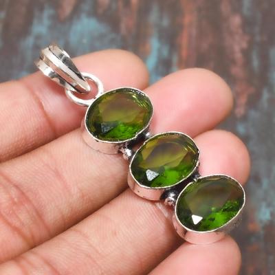 Peridot Gemstone Handmade  925 Sterling Silver Jewelry Pendant For Thanksgiving