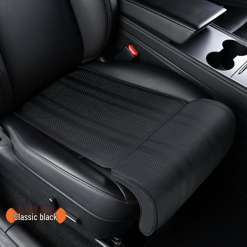 Universales Leder-Autositzkissen mit Beinstütze – Perforiert, Atmungsaktiv, Ganzjahresdesign