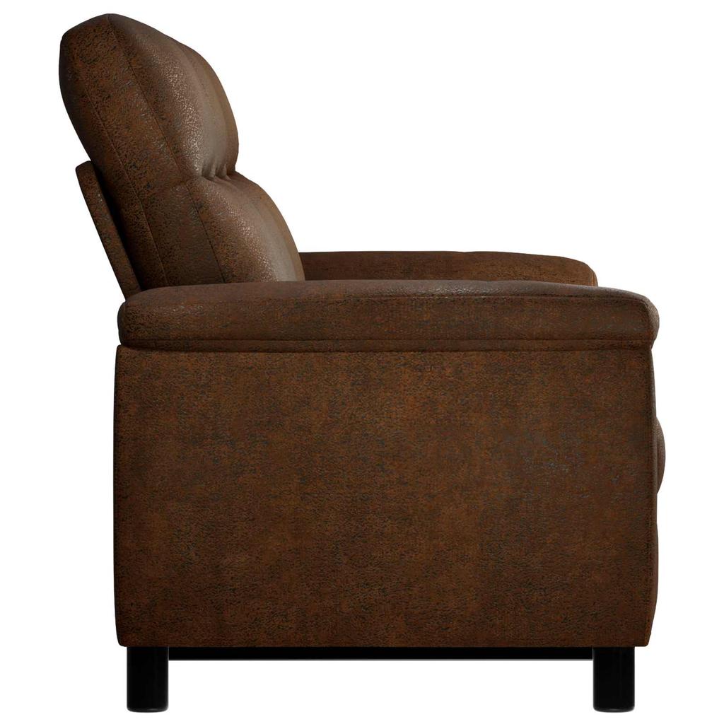 Sofa Brown 214 x 90 x 95 cm Faux Suede