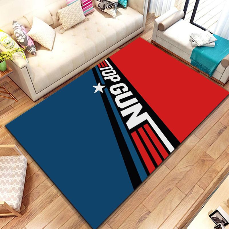 Classic Movie Top Gun Sign Tom Cruise Carpet Rug for Home Living Room Bedroom Sofa Doormat Decor,kid Area Rug Non-slip Floor Mat