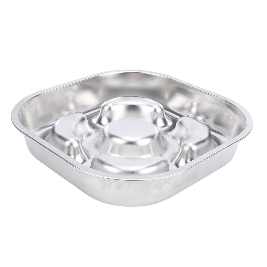 Slow Feeder Dog Bowl 304 Stainless Steel Non Slip Prevent Overflow Tipping Metal Pet Food Bowl