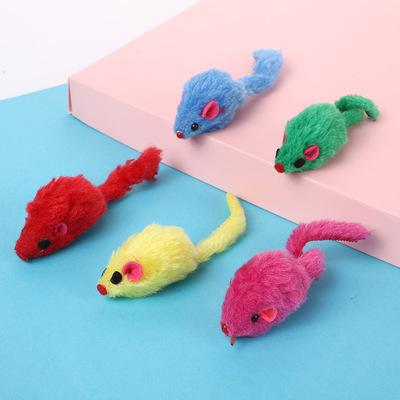 5pcs 1pcs Plush Catmint Simulation Mouse Cat Pet Teasing Interactive Toy For Kitten Gifts Supplies Random Color
