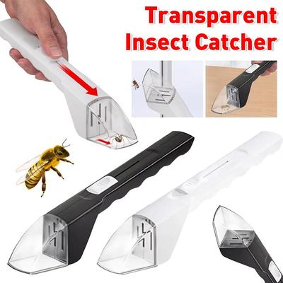 Transparent Insect Catcher Push Type Insect Observer Mosquito Trap Anti Fly Grabber Bug Scoop Clamp for Outdoor Exploration