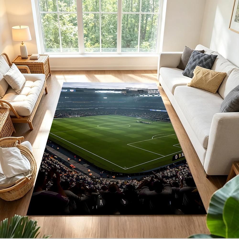 Soccer Stadium Night Match Portable Floor Mat Soft Plush Non-slip Bottom All-season Home Use Minimalist Modern Style Wedding Party Gift