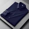 Men's Professional Slim Fit Long Sleeve Shirt - Iron-Free, Solid Color, High-End Workwear for Spring, Summer, and Autumn.