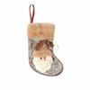 Vintage Christmas Stocking Plush Cuff Hanging Ornament Fashion Santa Gift Bags  Holiday Decorations