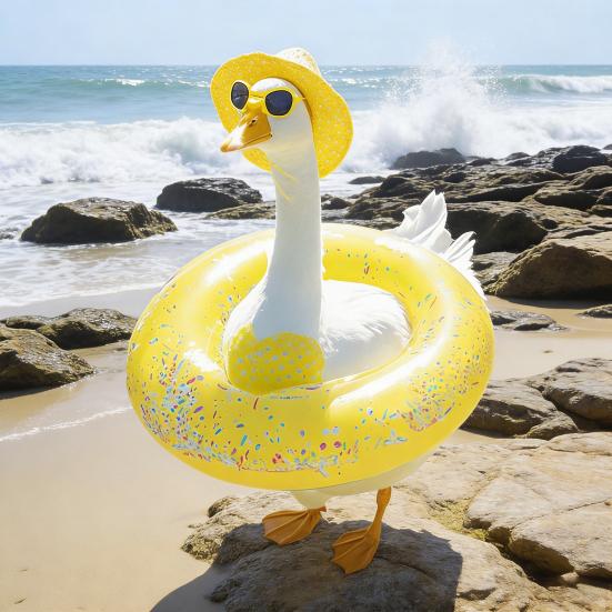 Summer Outfit for Porch Goose Swimsuit & Bikini Costume with Sunglasses Bright Beach-Themed Decor for Lawn Patio Garden Statue Cute Holiday Attire