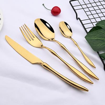 Gold Edelstahl Geschirr Set Messer Gabel Löffel Western Stil Geschirr Besteck Set Abendessen Besteck Set