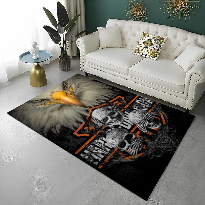 Classic H-Harleys Racing Moto Carpet Rug for Playroom Bedroom Living Room Sofa Home Decor,kid Game Area Rug Non-slip Floor Mat