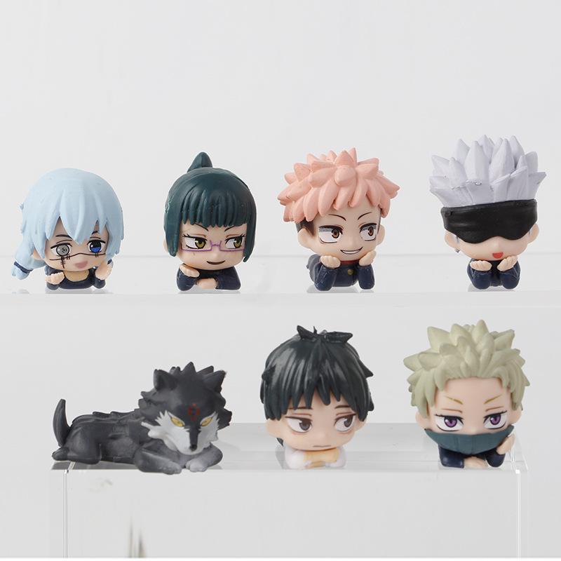 

7pcs/set Jujutsu Kaisen Satoru Gojo Itadori Yuji Megumi Kugisaki Sukuna Geto Suguru Anime Figure Toys Cute Doll Collection Model No Box