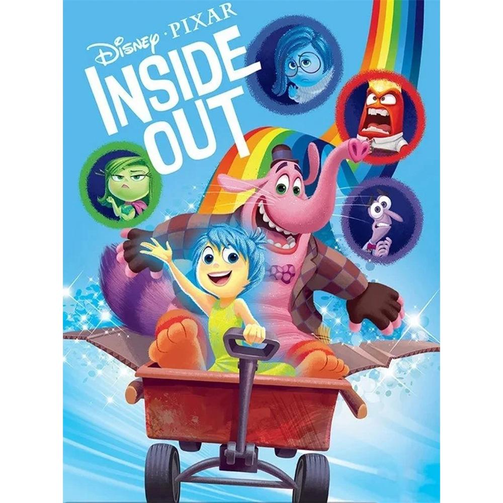 

Disney 5D DIY Diamond Painting Decorations Classic Inside Out Poster Illustrations Diamond Embroidery and Rhinestone Cross Stitch Set Handmade Round 20x30cm