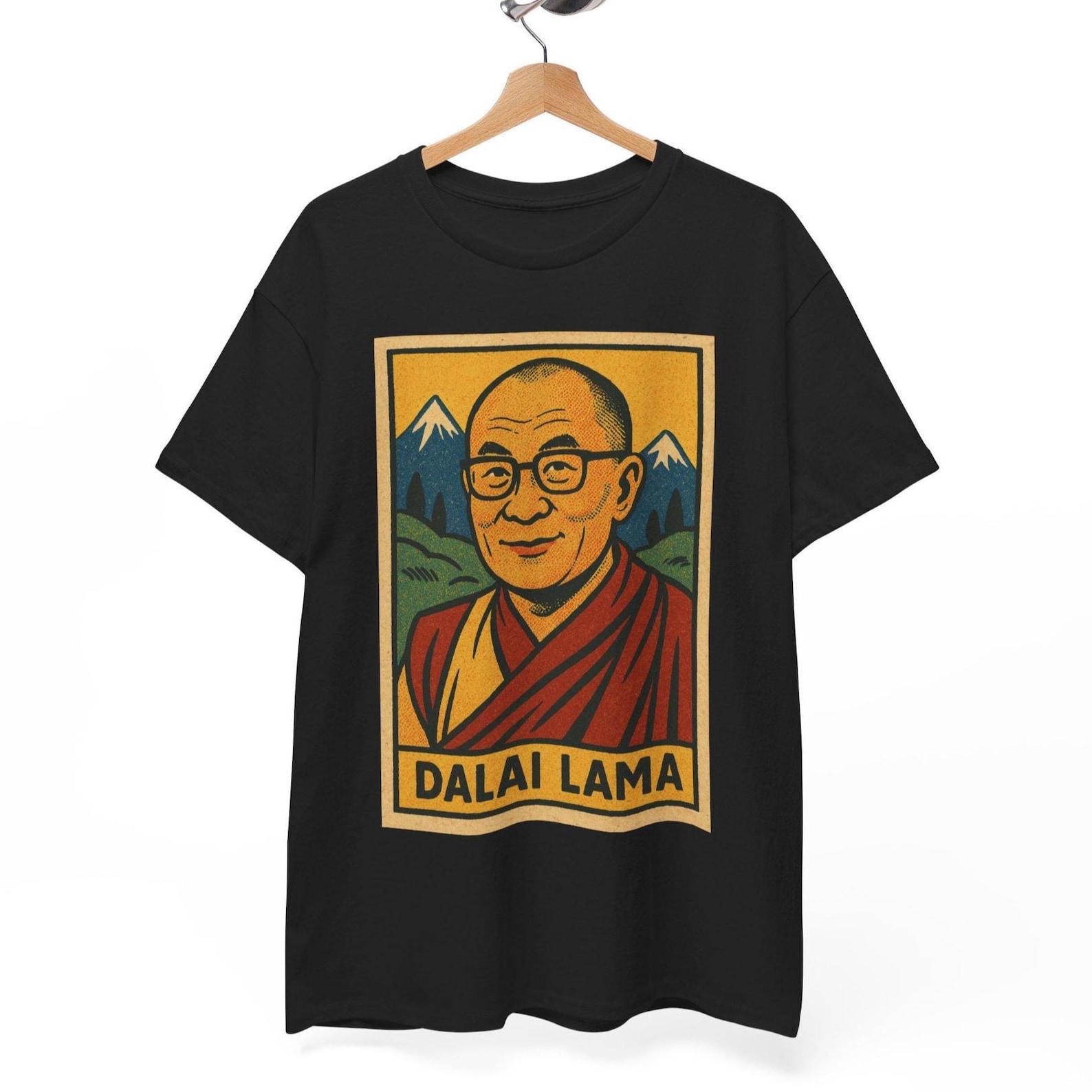 Dalai Lama T-Shirt: Retro Comic Style Spiritual Icon Tee M