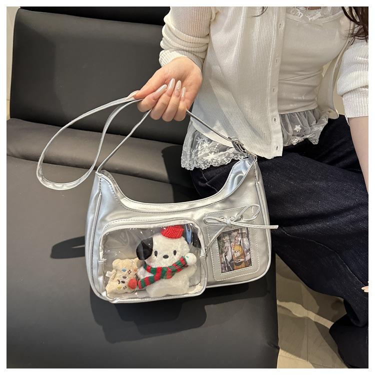 Women's Faux Leather Small Square Shoulder Bag New Fashion Minimalist Solid Color Zipper Crossbody Purse