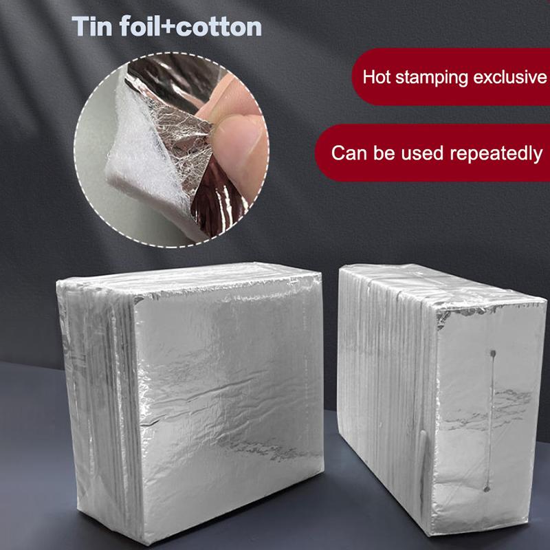 14/20/25Pcs Salon Hair Perming Cotton Pad With Tin Foil High Temperature Thermal Insulation Cotton Pad Perm Hair Rod Patch