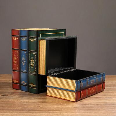 Vintage Simulation Book Shape Storage Box Literary Retro Jewelry Storage Box