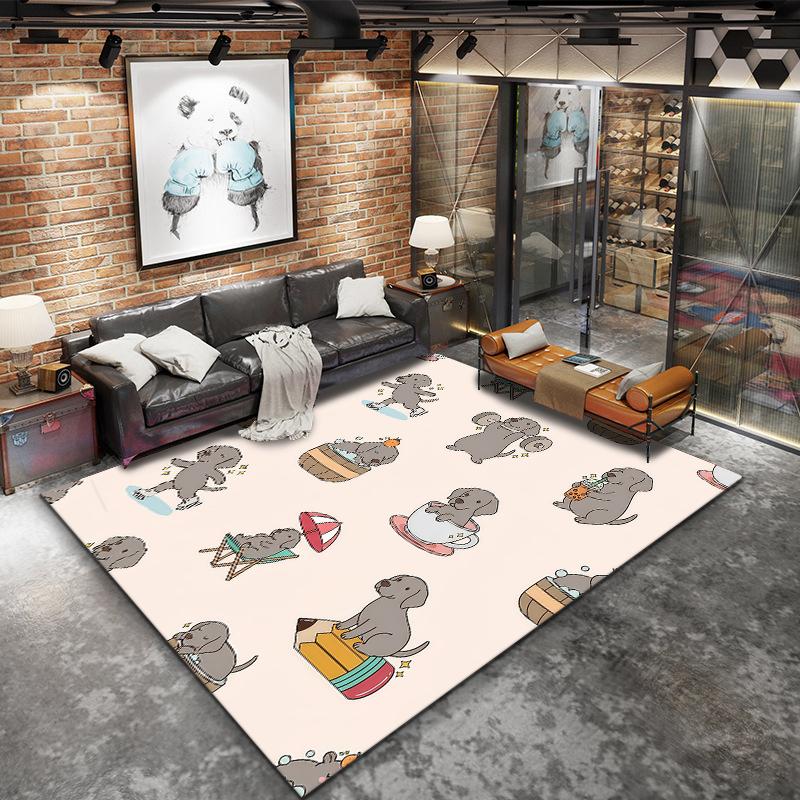 Cute cartoon animal Pattern Square Carpet,Area Rug,Carpet Rug for Living Room Bedroom Sofa Playroom Decor,Non-slip Floor Mat,Holiday Birthday Gifts