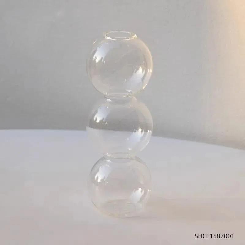 Creative Bubble Glass Flower Vase – Nordic Style Spherical Home Decor Ornament
