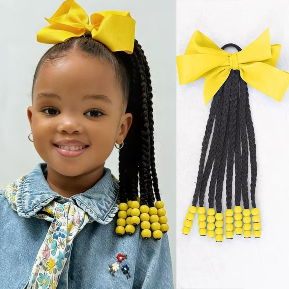 Synthetic Kids Braided Ponytails Headwear Kids Hairpiece Wig Daily Wear