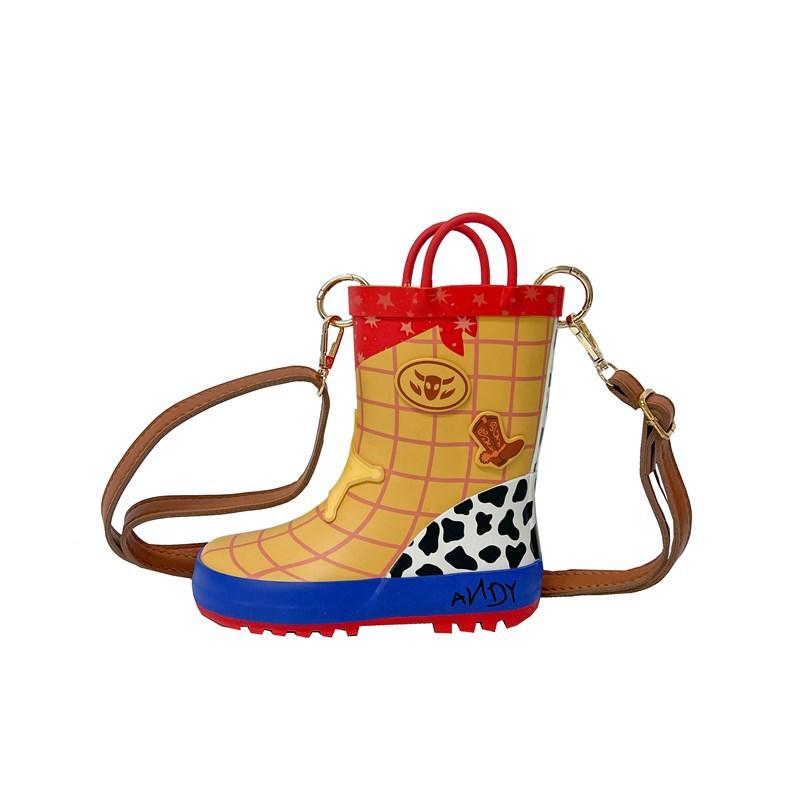 

Personalized rain shoes bag 2025 new Japanese cartoon girl foreign style fashion niche versatile messenger bucket bag pu