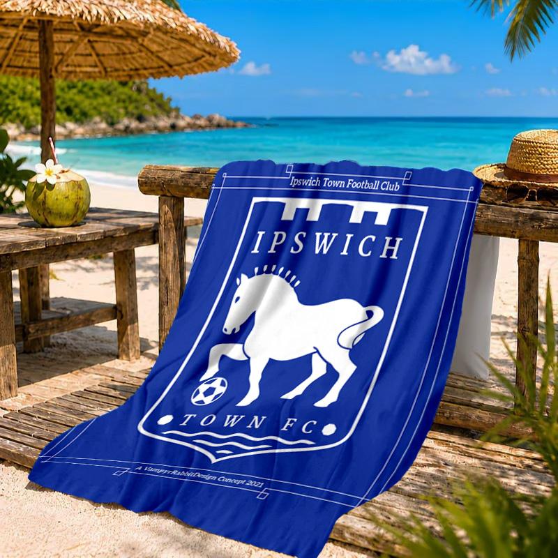 Asciugamano da Spiaggia in Microfibra Stampato con Stemma del Town Football Club, Morbido e Assorbente, Asciugatura Rapida, Ideale per Viaggi Estivi, Essenziale per la Spiaggia, Piscina
