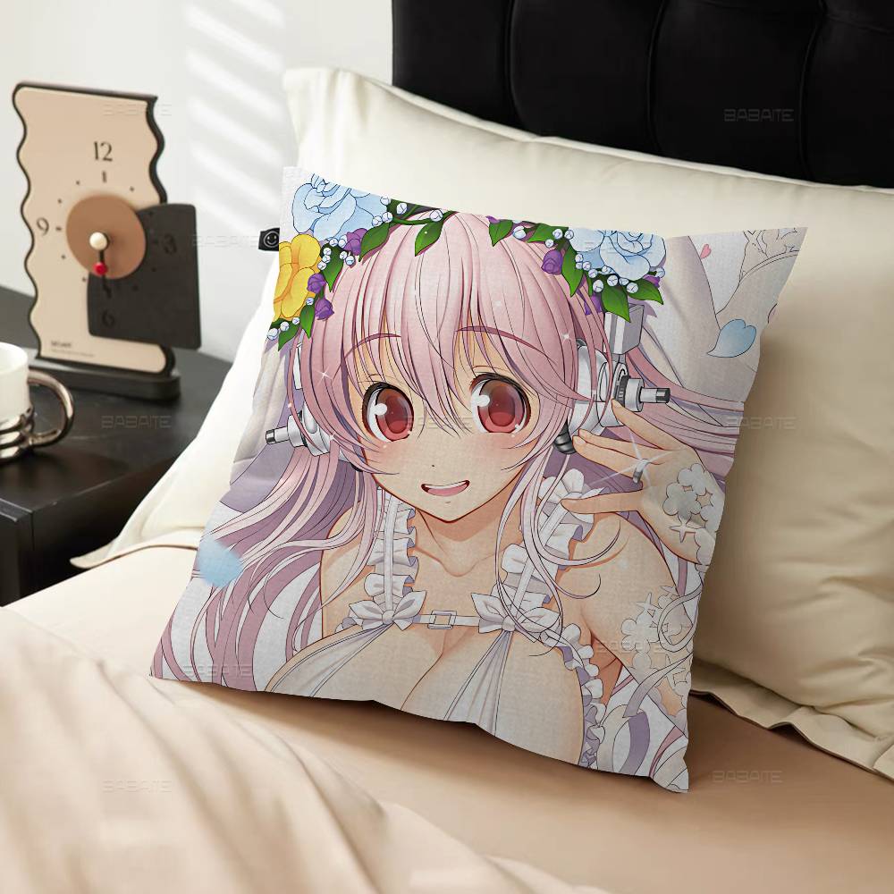 Super Sonico Manga Anime 45*45cm Cushion Cover Pillow Cover Decor Pillowcase Home Pillowcase for Couch Pillow