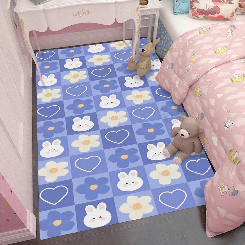 Cartoon Bunny Carpet Rug for Home Living Room Bedroom Sofa Doormat Decor,kids Game Area Rug Floor Mat Gift