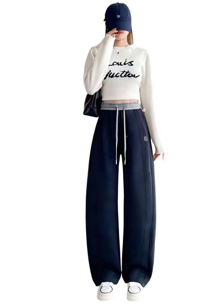 Versatile Red High-Waisted Casual Plus Size Pants for Middle-Aged and Elderly Women - Comfortable, Slimming, Sports-Ready Fit