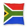 3D South African Flag Square Pillowcase Polyester Linen Velvet Printed Decorative Throw Pillow Case Sofa Seater Cushion Cover