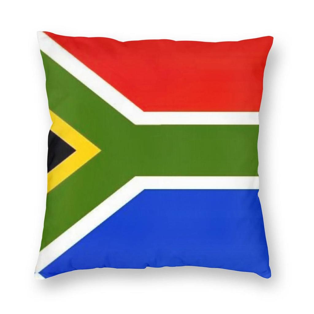 3D South African Flag Square Pillowcase Polyester Linen Velvet Printed Decorative Throw Pillow Case Sofa Seater Cushion Cover