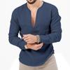 Men's Deep V-neck Shirt Europe and The United States Solid Color Tops Sports Men's T-shirt