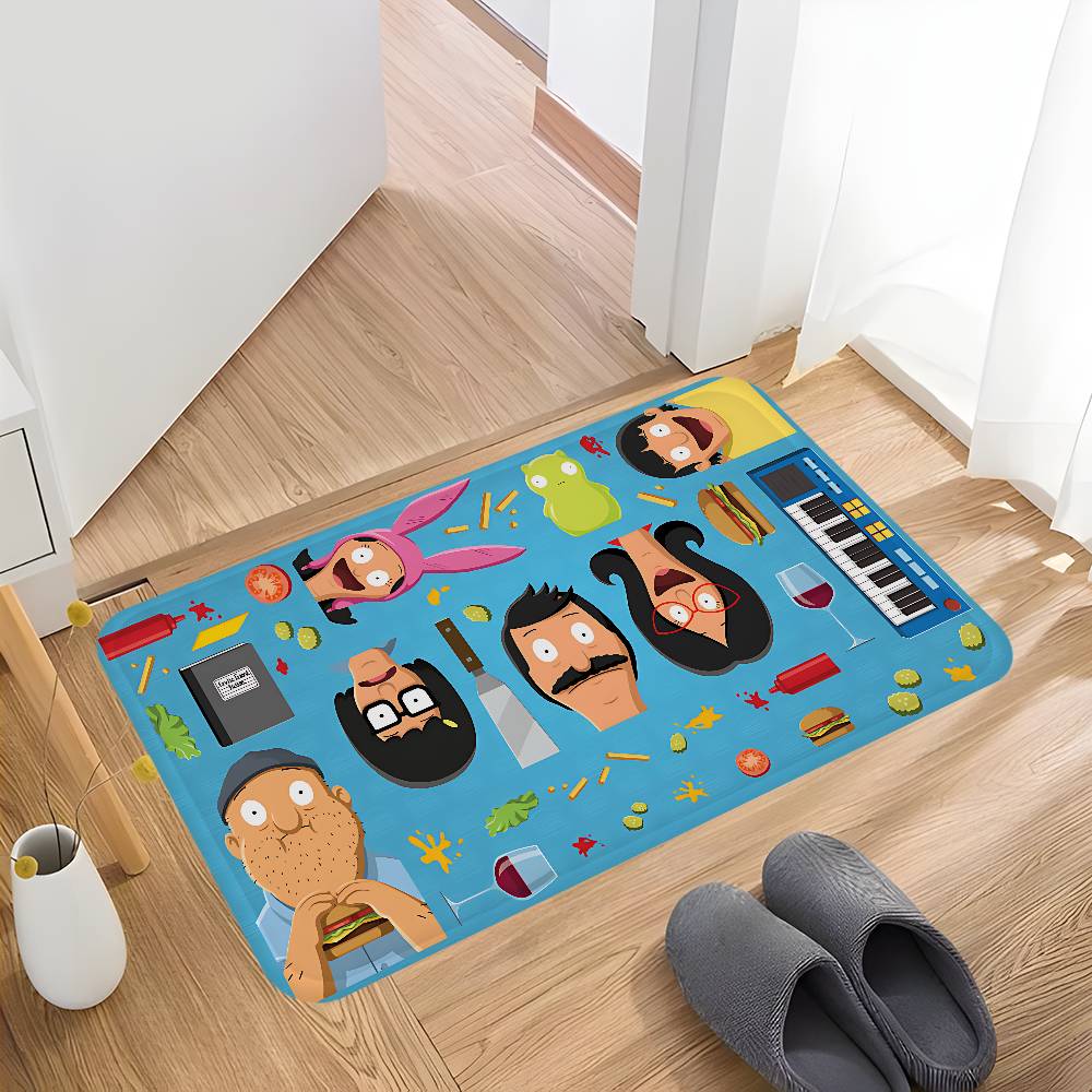 

Cartoon B-Bobs Anime BurgersES Entrance Door Mat Washable Non-Slip Living Room Sofa Chairs Area Mat Kitchen Welcome Doormat 50x80cm