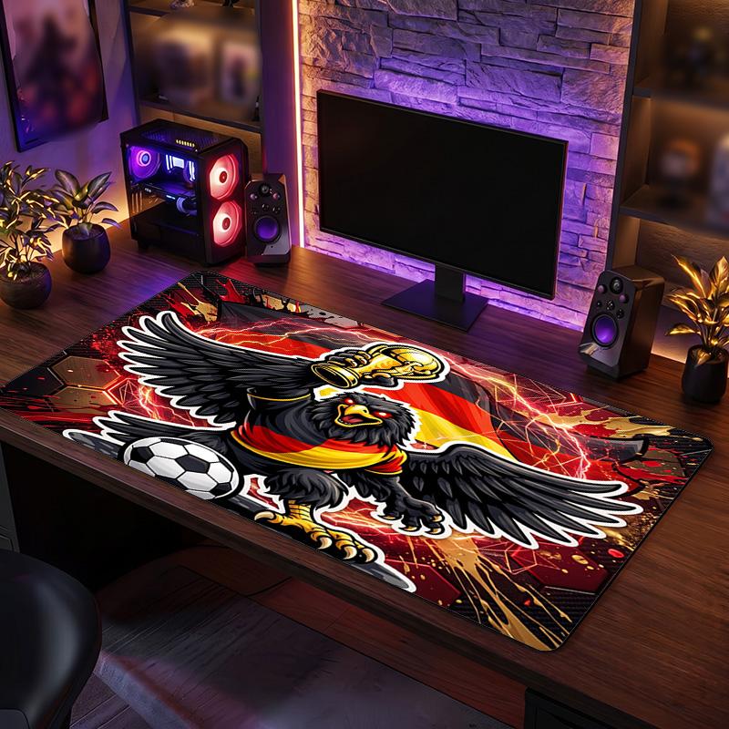 Germany Football Crest Mouse Pad, Extended Non Slip Rubber Desk Mat for Gaming Office Laptop Fan Gift