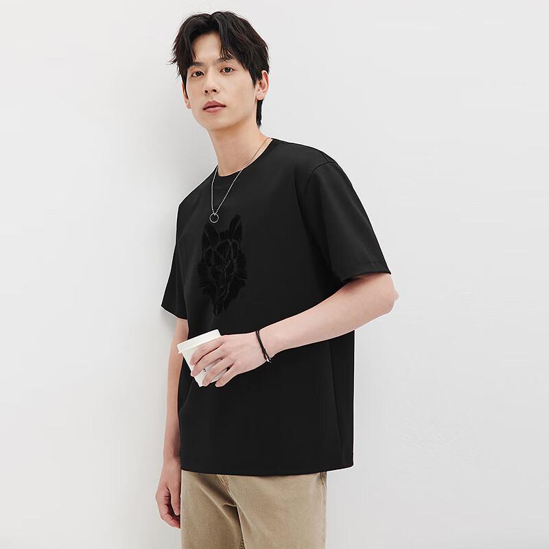 SEPTWOLVES Men's Antibacterial Cooling Wolf Head Print Round Neck T-Shirt