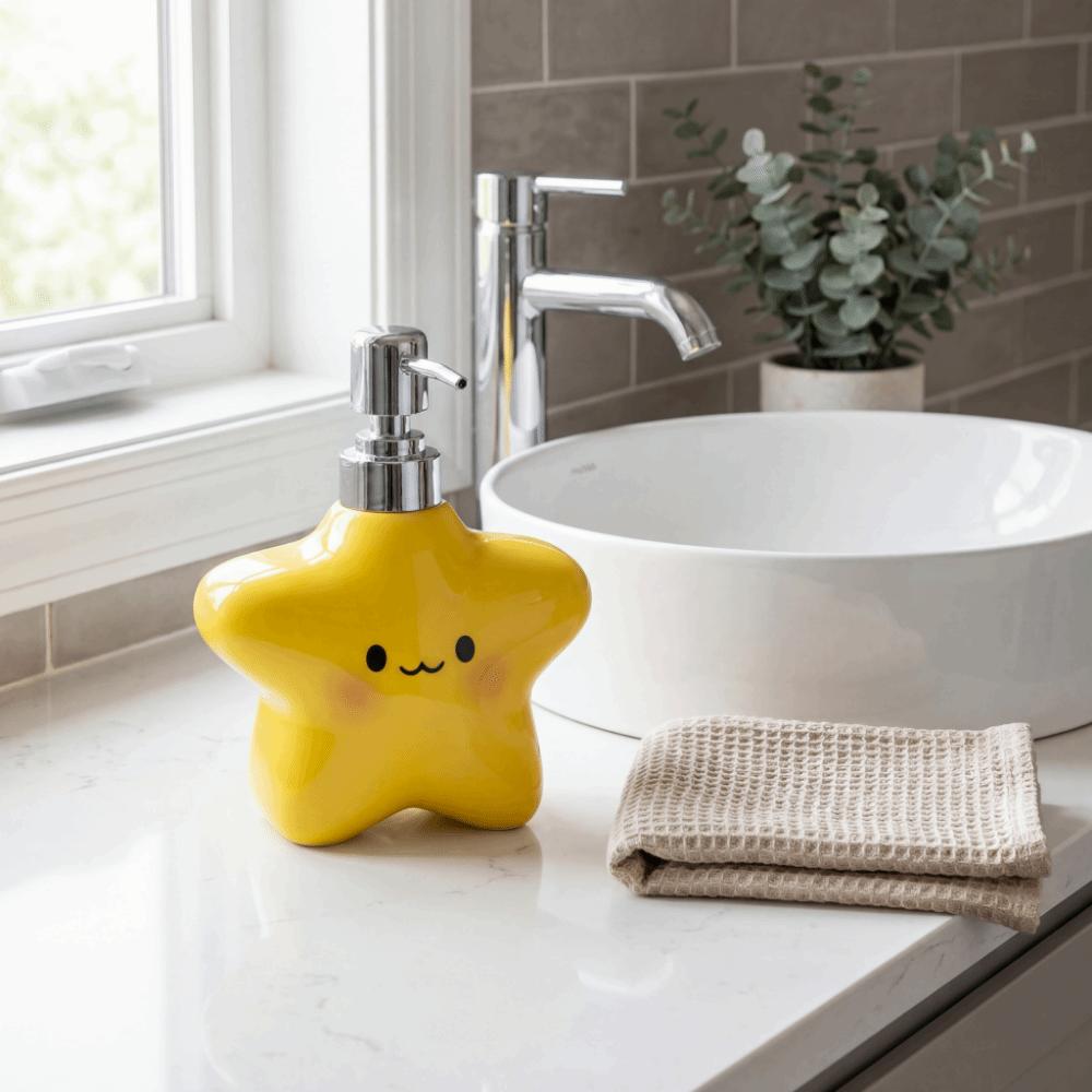 Star Shaped Foaming Soap Dispenser 400ML Ceramic Star Lotion Bottle  Bathroom Accessories