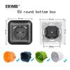 EIOMR EU Standard Power Socket with Iron Claw Black Flame Retardant PC Panel 110-250V Wall Socket 16A Suitable for Round Box