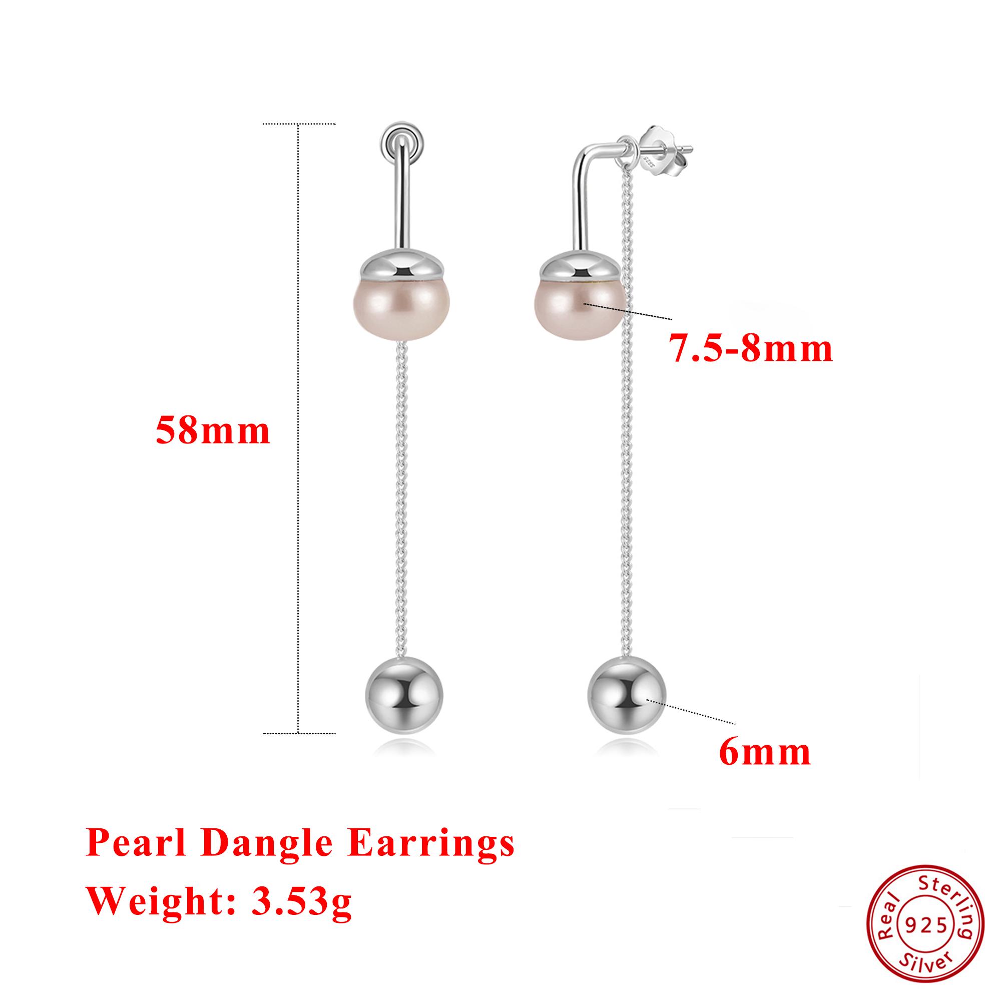 

Effie Queen 100% S925 Silver 14k Gold Round Pearl Beads Ball Drop Earrings Ideal Jewelry for Women Wedding Party Banquet GPE124 серебряный