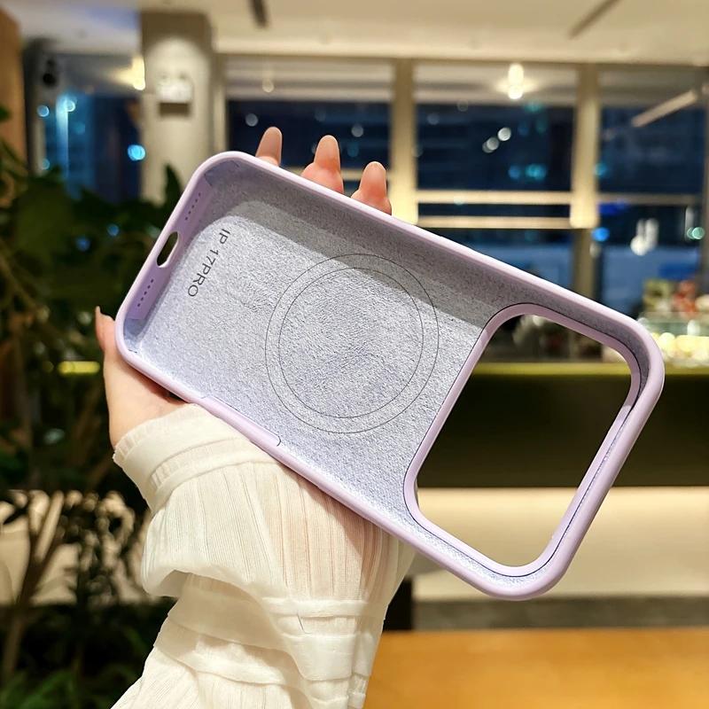 Luxury Liquid Silicon Magnetic Phone Case For iPhone 17AIR 16E 16 14 15 Plus 13 16 17 Pro Max Magsafe Soft Protector Cover